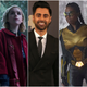 William Jackson Harper in The Good Place (left), Kiernan Shipka in The Chilling Adventures Of Sabrina, Hasan Minhaj, Nafessa Williams in Black Lightning, Jodie Whittaker in Doctor Who